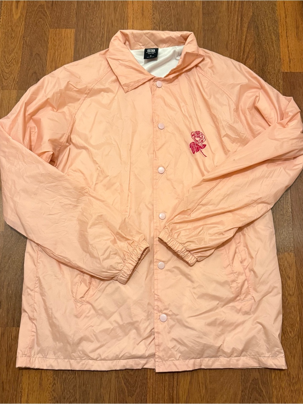 Vintage Obey Pink Rose Windbreaker Jacket
